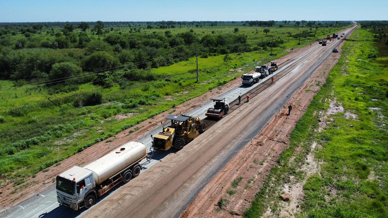 Ruta PY05: avanzan obras de pavimento rígido en el norte